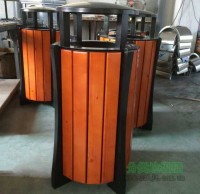 圓形單桶鋼木果皮箱