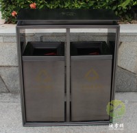 電鍍黑鈦不銹鋼分類果皮箱