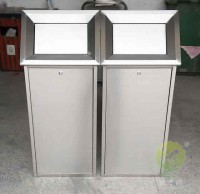 室內屋形搖蓋式不銹鋼分類垃圾桶