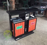 戶外鍍鋅內膽鋼木分類垃圾桶