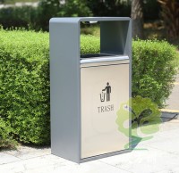 出口戶外單筒方形不銹鋼垃圾箱