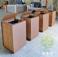 戶外貿易方形不銹鋼果皮箱單筒