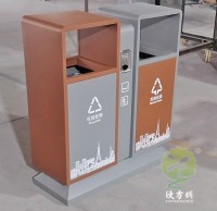 戶外城市道路不銹鋼分類垃圾箱