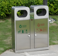 戶外廣場不銹鋼垃圾桶打造環(huán)保與美觀的公共空間解決方案