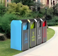 定制小區(qū)環(huán)保新地標(biāo)大容量組合式分類金屬垃圾桶