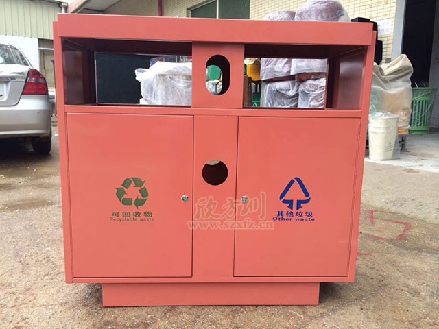 雙分類不銹鋼垃圾桶
