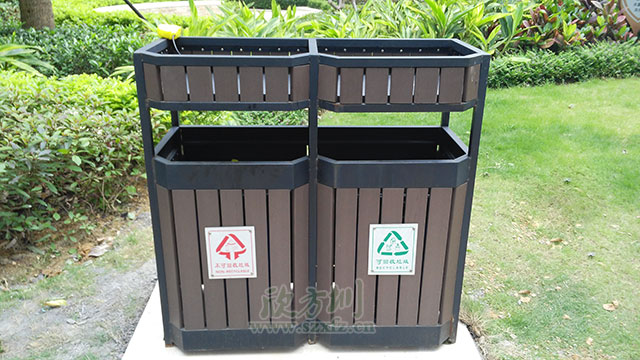 方形鋼木垃圾桶